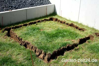 Ausgrabung für das Fundament